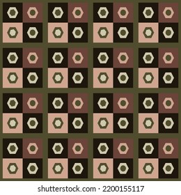 Stylish seamless pattern of abstract shapes, in brown tones
