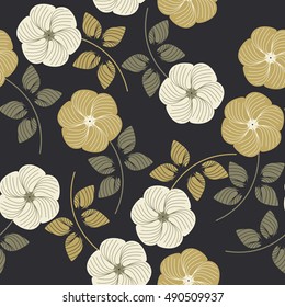Stylish seamless pattern with beautiful flowers can be used for design fabric, wallpapers, page backgrounds and more creative ideas.