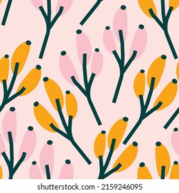 Diseño elegante y sin fisuras con bayas sobre fondo claro. Tarjeta vectorial, impresión, fondo, diseño