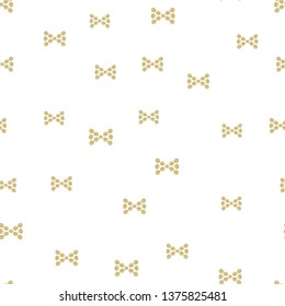 Stylish Seamless Pattern Bow of Gold color. Perfect for your design, textile, pattern fills, box, posters, cards, web page background etc. Pattern under the mask. Vector.