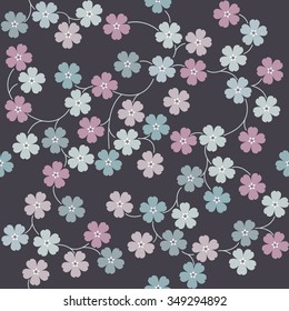 Stylish seamless pattern with cute flowers can be used for linen, napkin designs, textile, wallpaper and more creative designs.