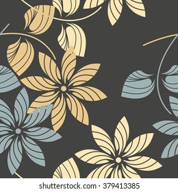 Stylish seamless pattern with decorative flowers can be used for wallpaper, design fabric, web pages design and more creative ideas.