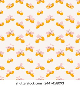 Stylish seamless pattern with different branches. Vector background, illustration, print, design