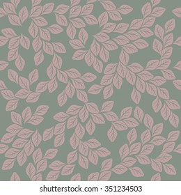 Stylish seamless pattern with elegant leaves. Perfect tile background for handicraft, linen, card, wallpaper, folk art and more creative designs.