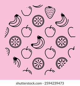  A stylish seamless pattern featuring elegant fruit illustrations. Perfect for textiles, wallpapers, packaging, and branding. High-quality, editable, and ideal for creative projects.