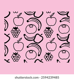  A stylish seamless pattern featuring elegant fruit illustrations. Perfect for textiles, wallpapers, packaging, and branding. High-quality, editable, and ideal for creative projects.