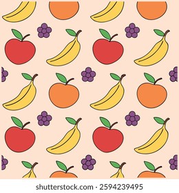  A stylish seamless pattern featuring elegant fruit illustrations. Perfect for textiles, wallpapers, packaging, and branding. High-quality, editable, and ideal for creative projects.