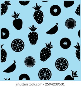  A stylish seamless pattern featuring elegant fruit illustrations. Perfect for textiles, wallpapers, packaging, and branding. High-quality, editable, and ideal for creative projects.