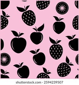  A stylish seamless pattern featuring elegant fruit illustrations. Perfect for textiles, wallpapers, packaging, and branding. High-quality, editable, and ideal for creative projects.