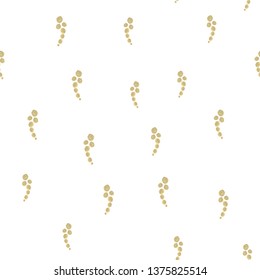 Stylish Seamless Pattern with figures Gold color. For design, textile, pattern fills, box, posters, cards, web page background etc. Pattern under the mask. Vector.