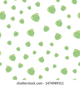 Stylish Seamless pattern with flowers green. Can be used for printing on packaging, bags, cups, laptop, box, etc. Pattern under the mask. Vector.