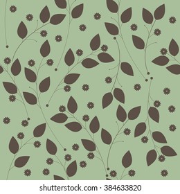 Stylish seamless pattern with flowers and leaves can be used for wallpaper, cards, web pages, textile, kids clothing, linen, tile and more creative designs.