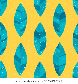 Stylish seamless pattern hand drawn leaves. Floral cute texture. Vector illustration for print, wrapping paper, design.