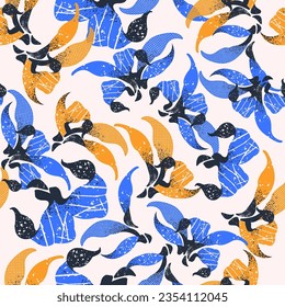 Stylish seamless pattern with lily flowers. Botanical vector background, print, design
