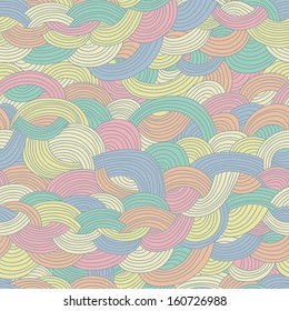 Stylish seamless pattern made of colorful waves in vector. Seamless pattern can be used for wallpapers, pattern fills, web page backgrounds, surface textures. Gorgeous vector background