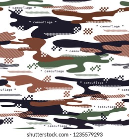  Stylish Seamless pattern  modern Camouflage with stripe and geometric mix , Vector illustration design for fashion,cloth,wallpaper ,fabric and all prints on white background color