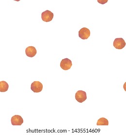 Stylish Seamless Pattern Polka Dot of Moderate Moderate orange color. Perfect for your design, textile, pattern fills, box, posters, cards, web page background etc. Pattern under the mask. Vector.