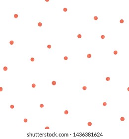 Stylish Seamless Pattern Polka Dot of Soft red color. Perfect for your design, textile, pattern fills, box, posters, cards, web page background etc. Pattern under the mask. Vector.