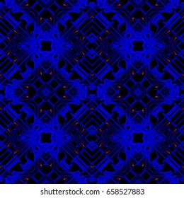 stylish seamless pattern reflecting and refracting elements of the rhombic structures in fire colors