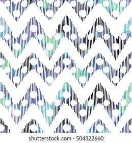 Stylish seamless pattern in Scandinavian style. Vector drawing by hand. Abstract background with zigzags .