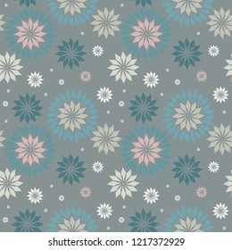 Stylish seamless pattern with snowflakes. Trendy seamless wallpaper for New Year and Christmas. Vector image