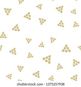 Stylish Seamless Pattern Triangles Gold color. Perfect for your design, textile, pattern fills, box, posters, cards, web page background etc. Pattern under the mask. Vector.