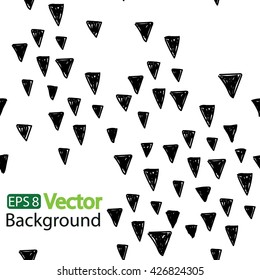 
Stylish seamless pattern with triangles in a Scandinavian style . Vector freehand drawing .
