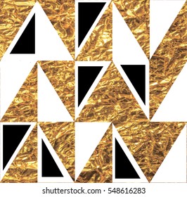 Stylish seamless pattern with triangles in a Scandinavian style . Vector freehand drawing .