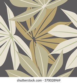 Stylish seamless pattern with tropical leaves can be used for design fabric, linen, tile, textile and more creative ideas.