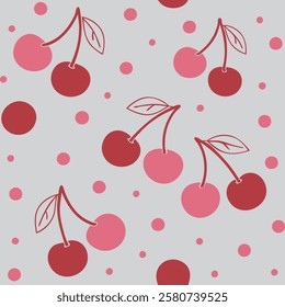 A stylish seamless pink and red dots pattern, perfect for backgrounds, textiles, and digital designs. This elegant yet playful design adds charm to any creative project.