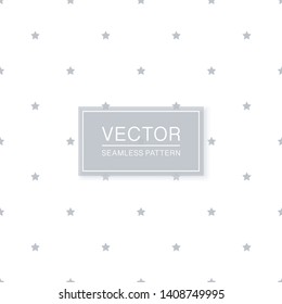 Stylish seamless stars pattern - simple minimalistic design. White and grey decorative texture. Abstract delicate background