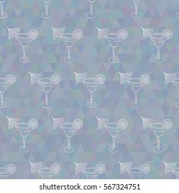 Stylish seamless texture with cocktail glass