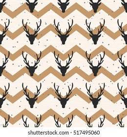 Stylish seamless texture with deer