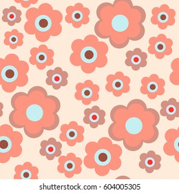 Stylish seamless texture with a flowers on a pink background