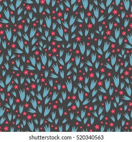 Stylish seamless vector color pattern with decorative tender flowers