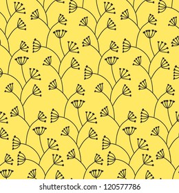 Stylish seamless yellow floral pattern. Vector illustration