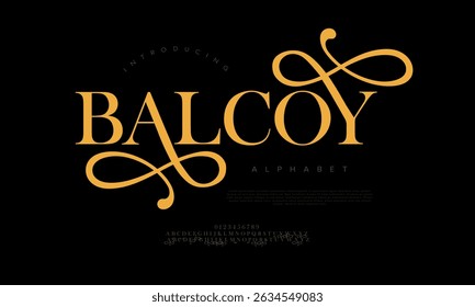 Fonte serif elegante com floreios dramáticos, perfeito para projetos de marca, moda e editoriais