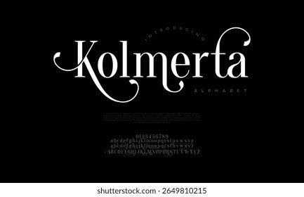 Stylish serif font with elegant swashes and ligatures, perfect for wedding invites, logos, and branding