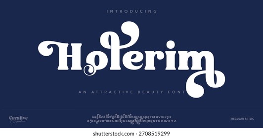 Stylish Serif Font Vector with Swirly Swash for Editorial and Beauty Branding