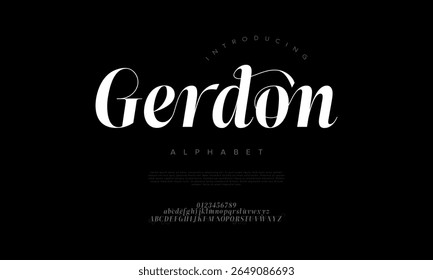 Fonte híbrida elegante serif-script com traços dinâmicos, perfeito para marcas elegantes e títulos românticos