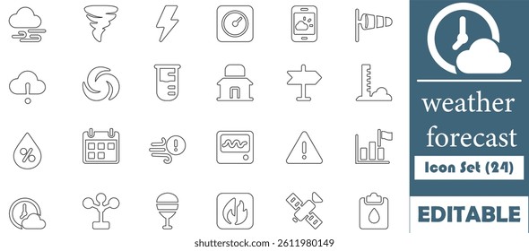A stylish set of 24 unique weather icons in navy and orange tones, perfect for apps, websites, and print projects. Clean, versatile, and easy to customize.
