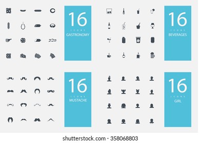 stylish set of 4 themes and icons