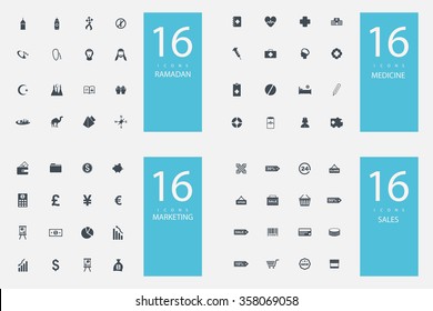 stylish set of 4 themes and icons