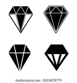 A stylish set of diamond silhouettes with clean and elegant designs, perfect for luxury branding, jewelry themes, and premium design projects. Ideal for creative and minimal artwork.