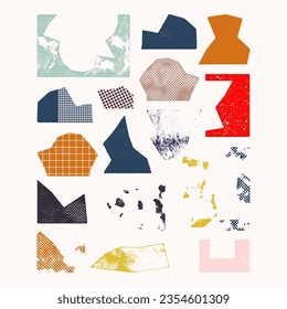 Stylish set featuring textural elements for design. Vector shapes for prints, illustrations, backgrounds, and creativity