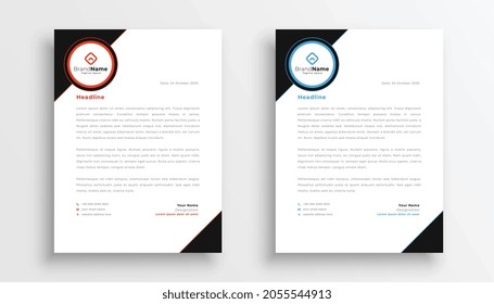 stylish set of letterhead template