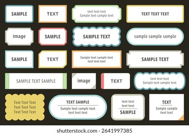 A stylish set of retro-inspired vector labels and frames. Perfect for titles, name tags, SNS posts, collage designs, packaging, and more. 
