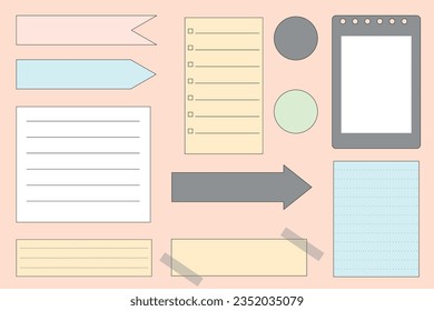 Stylish set of stickers for decor and text