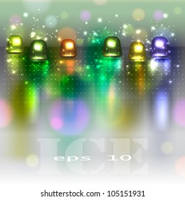 The stylish set twinkling buttons. Abstract vector background