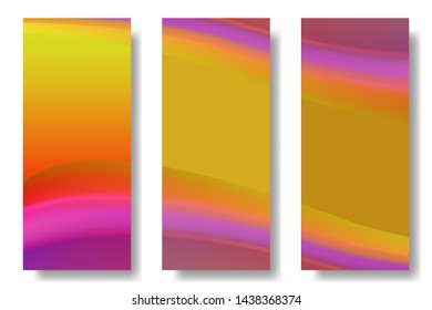 Stylish Set Yellow Violet Gradient Banners. Art Design for Your Project. Vector Illustration. EPS 10